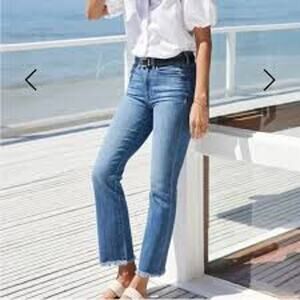 AYR The Bomb Pop Jeans SUSTAINABLE FASHION Size 28 S Frayed Hem Mid High Rise